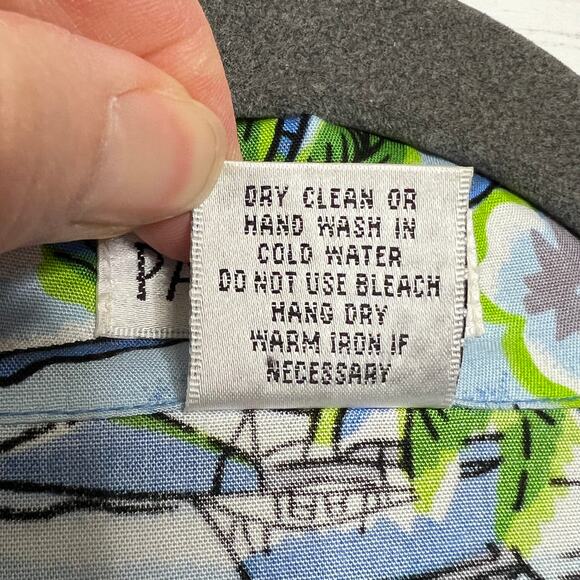 Paradiso Postcards Hawaiian Shirt Blue Embellished Plus Size 3X - Picture 4 of 9